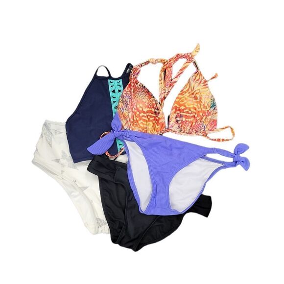 5 Pieces Swim Tops And Bottoms Size Medium - Picture 1 of 11